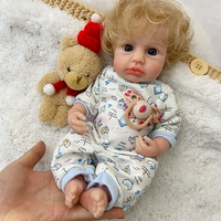 Petite poupée reborn en silicone de 30 cm (12 pouces) avec cheveux artificiels racineux à la main, compagnon idéal pour les tout-petits