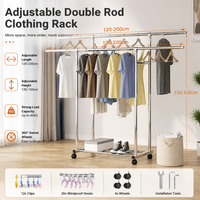 Séchoir à linge télescopique moderne et minimaliste en acier inoxydable sur pied pour chambre, balcon, extérieur ; Séchage de couettes
