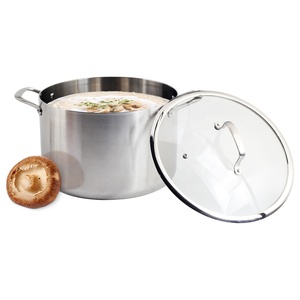 Tri-Ply Stainless Steel Cooking holds up to 8 quarts--great for large batches of <b>soups</b>, stews,Cooking Stock <b>Pot</b> - Product Image 1