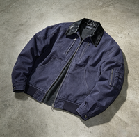 Veste de travail personnalisée pour homme en toile 100% coton respirante coupe-vent avec fermeture éclair, style streetwear, col rabattu, vintage, ample, durable, logo OEM