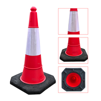 Cônes de signalisation routière flexibles en PVC PE rouge et noir de 750 mm, haute visibilité, réfléchissants, pour la sécurité routière, vente en gros de cônes de signalisation