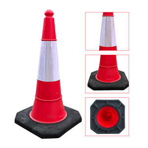 Conos de Tráfico Flexibles de PVC y PE Rojos y Negros de 750 mm, Alta Visibilidad, Reflectantes, para Seguridad Vial, Venta al por Mayor - Product Image 3