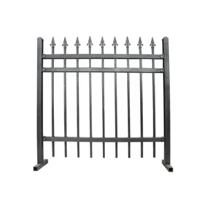 Pannello all'ingrosso recinzione in acciaio nero recinzione in alluminio da giardino per metro recinzione in ferro battuto rimovibile prezzo