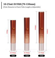 Tube souple cosmétique ABL personnalisé D19 10ml-25ml pour brillant à lèvres, baume à lèvres et sérum, avec applicateur en céramique