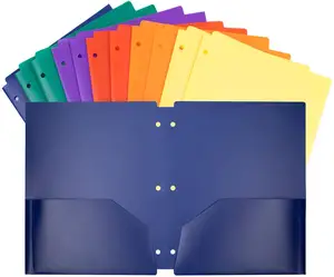 Classeur en plastique PP coloré, personnalisé, Design à personnaliser, pour le bureau, année, avec poches