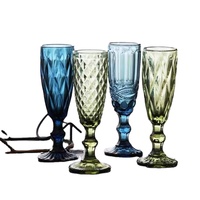 Gobelet en verre coloré, de 300ml 150ml, verre rétro vintage, de couleur verte, rose, à vin rouge, 1 pièce