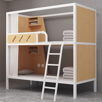 Lit superposé moderne durable en métal et acier Lit de dortoir Capsule Lit superposé avec armoire pour auberges Lits doubles Dosettes de couchage