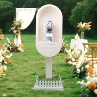 Décor unique de cabine téléphonique de mariage Livre d'or audio-vidéo en métal personnalisé en gros du fabricant Cabine téléphonique blanche