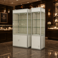 Comptoir de présentation cubique en verre fumé Extra Vision, robuste, facile à nettoyer, éclairage LED commercial pour café, bijouterie, vente au détail