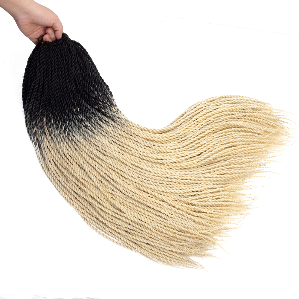 Лидер продаж, 24 дюйма, 20 подставок, Омбре, синтетические плетеные волосы, Сенегальские вязаные крючком косы, Омбре косы