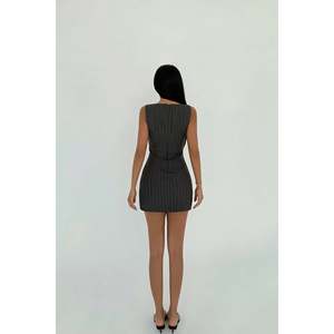 Grey Jila Mini <b>Dress</b> <b>for</b> <b>Women</b> Elegant Korean Style Empire Solid High Elastic Waist <b>for</b> Day Club Party Winter <b>Spring</b> Autumn XL - Product Image 1