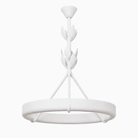 Lustre en pierre de plâtre blanche de style nordique, design artistique italien, LED en béton, télécommande, haute luminosité, pour intérieur, villa, salon, salle à manger