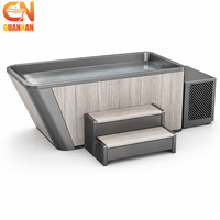Baignoire en bois pour bain froid avec système de refroidissement, bain de glace en acier inoxydable pour le bien-être à domicile