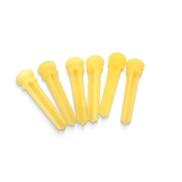 Ox Bone Guitar Pressure String Nails Yellow Acoustic Guitar Slotted Bridge Pins for Guitar Parts Accessories