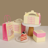 Boîte à gâteaux personnalisée pour desserts faits maison, sac fourre-tout en carton, emballage pour mousse, boîte cadeau avec impression de logo