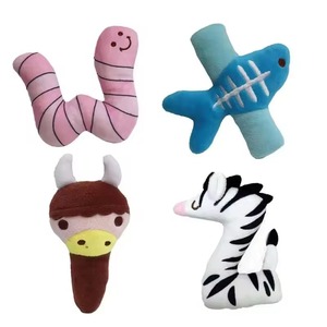 Jouets à mâcher sonores en peluche pour chien, motif dessin animé mignon, anti-ennui, anti-morsure, 26 lettres anglaises, haute qualité, anti-anxiété, vente en gros - Product Image 5