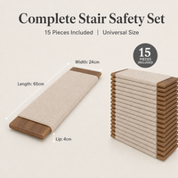 Premium Bullnose Stair Carpet Treads Anti-Skid Self-Adhesive Step Mats Durable Medium Pile Area Rug for Home Hotel Stairs