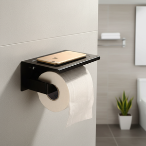 Nuovo stile SUS304 in acciaio inox accessori per il bagno <span class=keywords><strong>nero</strong></span> finitura porta telefono e porta carta igienica include - Product Image 1