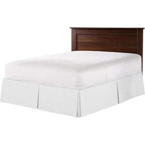 Jupe de lit Abp Collection California King blanche en microfibre plissée, qualité hôtelière, avec volant anti-poussière - Product Image 1