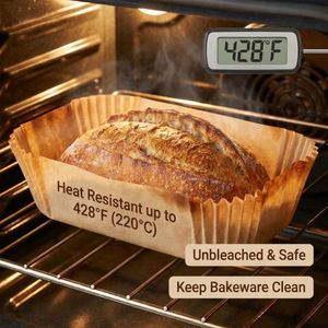 Disposable Rectangular <b>Air</b> <b>Fryer</b> Parchment <b>Liners</b>, Heat Resistant Unbleached Paper Trays for Cooking & Roasting - Product Image 4