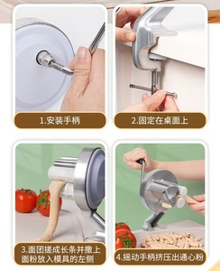 Nueva Máquina para Hacer Pasta Manual Portátil, Ideal para Uso Doméstico o en Restaurantes - Product Image 4