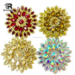 <span class=keywords><strong>Applique</strong></span> florale 3D en forme de chaîne, ornée de strass en <span class=keywords><strong>verre</strong></span> colorés personnalisables, à coudre, vente en gros - Product Image 5