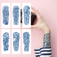 Autocollant de tatouage temporaire professionnel semi-permanent non toxique imperméable noir pour la main, le bras, le corps, pochoir pour encre de tatouage
