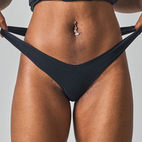 Tanga de Algodón y Elastano Transpirable con Logotipo Personalizado para Mujer, Cintura en V, Sin Costuras, Alta Elasticidad, Lencería Sexy, Ropa Interior Femenina