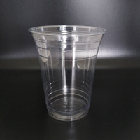 Gobelets en plastique PET rigide à paroi simple de qualité alimentaire 18 oz, durables, légers, transparents, imprimés UV, jetables, pour boissons froides glacées