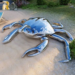 Nouveau design Miroir décoratif pour parc extérieur Grande sculpture de <span class=keywords><strong>crabe</strong></span> en acier inoxydable - Product Image 3