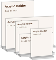 Support de signalisation en T en acrylique léger, personnalisé en usine, vente en gros, facile à assembler, support transparent pour prospectus et cadre photo pour la décoration intérieure