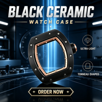 Montre mécanique squelette tonneau en céramique de haute qualité pour homme avec verre saphir, montre-bracelet automatique de luxe élégante pour affaires