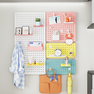 Estante de Almacenamiento de Pared Personalizado con Panel Perforado, Rectangular, Pintado, Sin Perforaciones, Organizador de Oficina para el Hogar, Dormitorio, Cocina, Entrada - Product Image 1