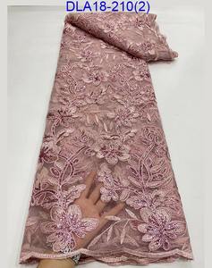 Dentelle de style africain français, corde incurvée, broderie de dentelle pour femmes, tissu de dentelle à paillettes, matériel de vêtement, prix de gros - Product Image 2