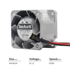 Ventilador Axial de Refrigeración SANYO DENKI San Ace 9HV0412P3K001 40*40*28mm 12V DC 18.3W 1.52A 29.3CFM 25000rpm para Servidores y Equipos de Telecomunicaciones - Product Image 2