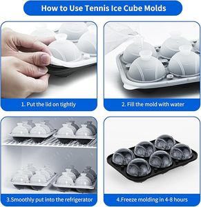 Tennis <span class=keywords><strong>Ice</strong></span> Cube Tray với Phễu lớn Vòng <span class=keywords><strong>Ice</strong></span> ball maker Khuôn Silicone vui vẻ hình dạng Bourbon hình cầu <span class=keywords><strong>Ice</strong></span> khuôn mẫu - Product Image 5