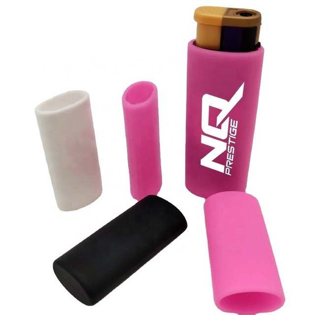 Custom Printing Logo Silicone Rubber Cigarette and Lighter Sleeve Protective Cover Holder Suction Cup Silicone Lighter Case