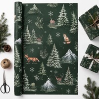Orangefarbenes Afrikanisches Savanna-Safari-Tier Geschenkpapier mit Individuellem Druck Löwen Elefanten Giraffen Muster Kinder Feiertags-Feuchtebeständiges Papier