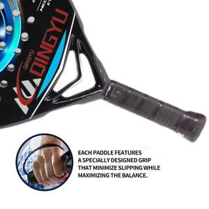 Raquette de paddle-tennis de plage portable de qualité supérieure personnalisée, 12K 18K carbone diamant, forme de larme, bandes de rotation, raquette de paddle-tennis - Product Image 3