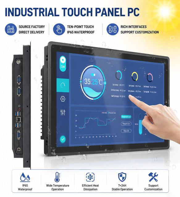 Industrial Android Panel PC 7/10.1/15.6 Inch RK3566 Android 12/14 Touch Screen Tablet IP65 Waterproof Rugged Fanless