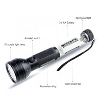 EVER Lampe de poche à lumière noire Détecteur de lumière ultraviolette portable Lampe de poche UV à LED pour stylos à encre invisible Tache d'urine de chien