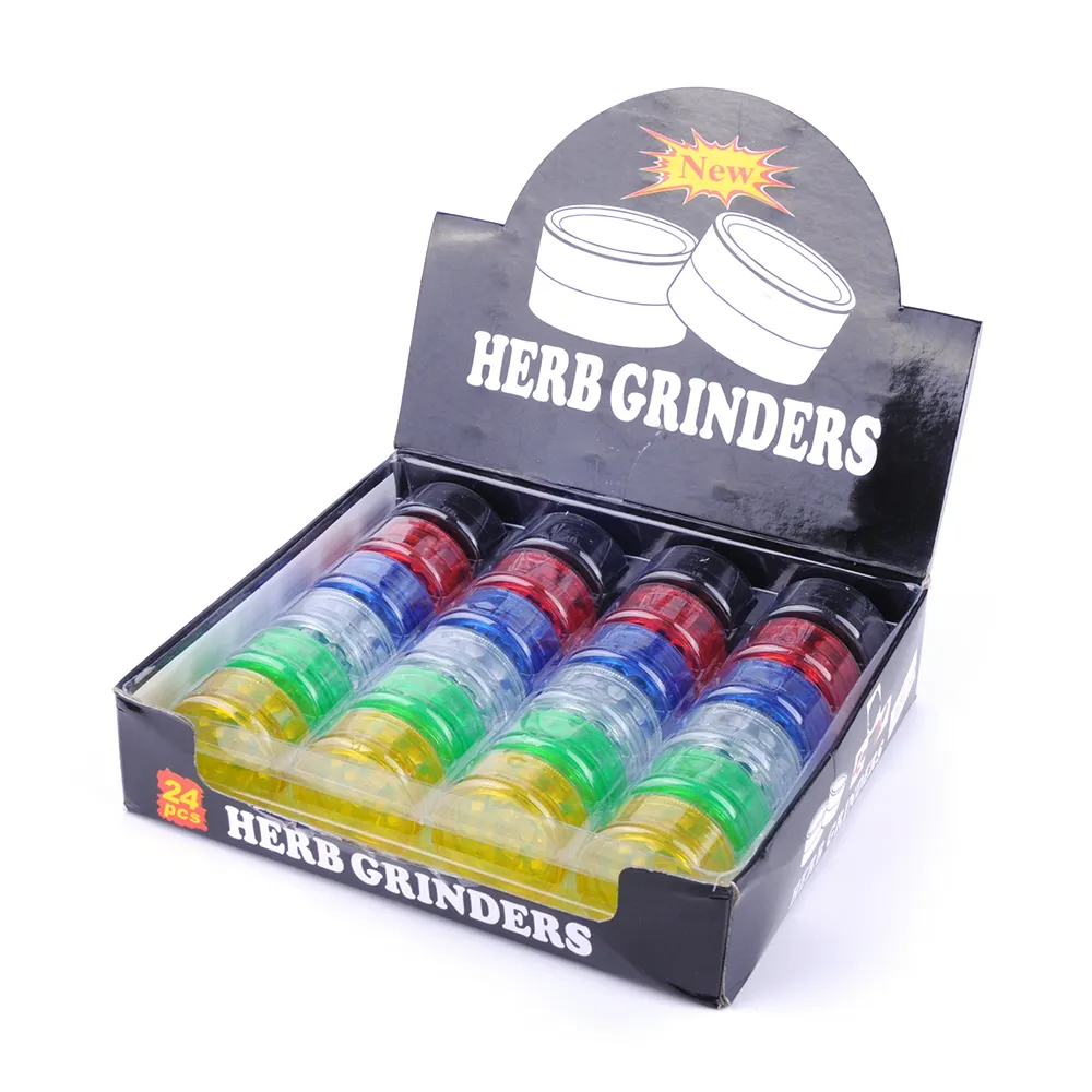 Black Friday Wholesale 60 mm Plastic Grinder Colorful Customize Logo Herb with Storage High Quality Smoking Accessories