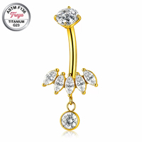 G23 Titan Zirkon Bauchnabelpiercing Ring ASTM-F136 Nabelpiercing mit Innengewinde Bauchnabelringe Körperschmuck