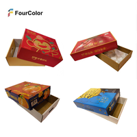 Op maat gemaakte ecologische recyclebare golfkartonnen vouwdoos met matte laminatie en embossing voor vers fruit