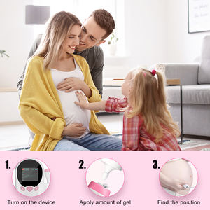 Mesin medis layar Lcd, alat medis rumah tangga portabel Monitor detak jantung bayi <span class=keywords><strong>Prenatal</strong></span> mesin <span class=keywords><strong>Doppler</strong></span> janin - Product Image 3
