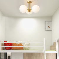 Lustre moderne en verre avec globe, luminaire de plafond en fer forgé pour chambre à coucher, salle à manger, espace de vie