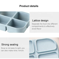 Boîte à goûter pour enfants sans BPA, compatible micro-ondes, 4 compartiments, récipient de stockage d'aliments pour bébé en silicone avec fonction de chauffage pour nouveau-nés