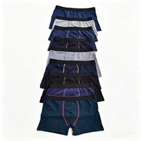 Boxers en coton pour hommes modèle SM041 à 0,98 $, sous-vêtements masculins de couleur unie, caleçons confortables pour un usage quotidien, vente en gros