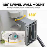 HOMFUL Enrouleur de tuyau d'arrosage rétractable 10m mural à enroulement automatique et verrouillage automatique pour jardin et lavage de voiture