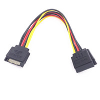 Cable divisor de alimentación SATA de 15 pines macho a 2 hembra (2x15 pines) de alta calidad, conector SATA 1 a 2